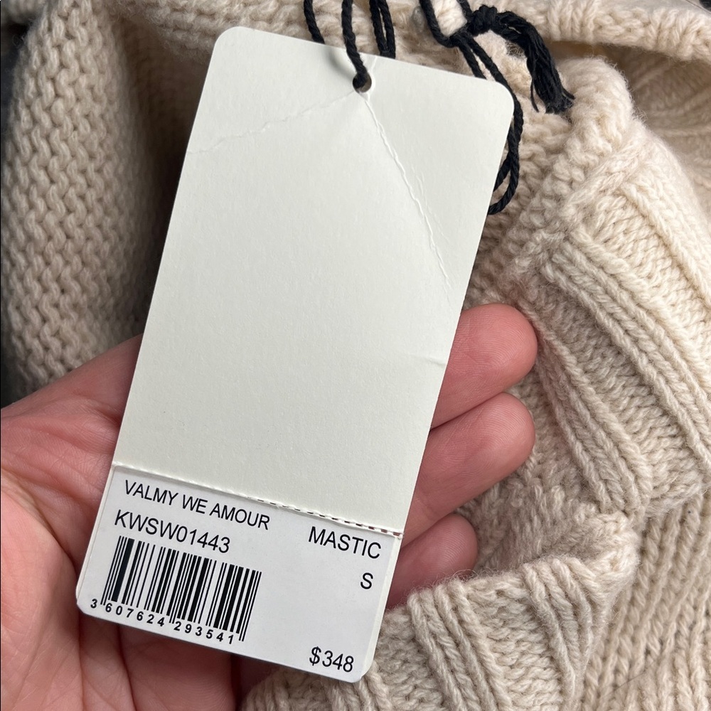 NWT Zadig & Voltaire 100% Merino Wool Valmy We Amour V Neck Sweater Small - Picture 13 of 14